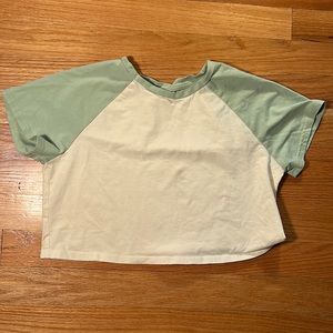 teal crop top